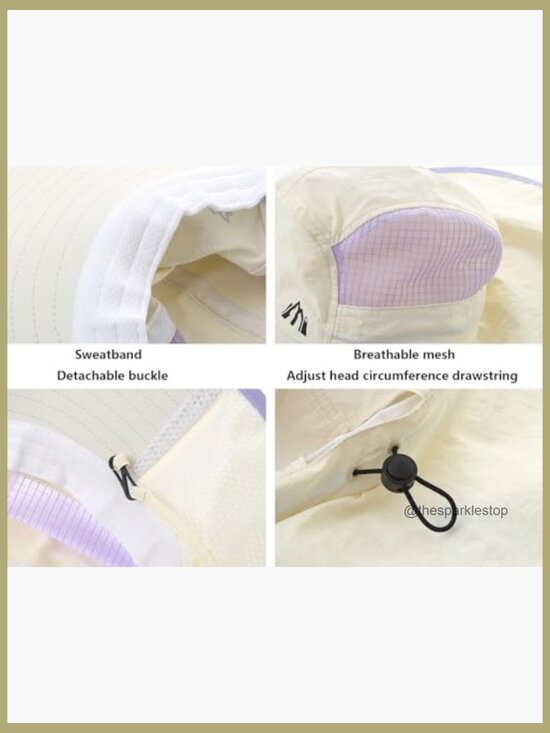 Foldable Neck Flap Wide Brim Sun Hat with Ponytail Hole main image 6